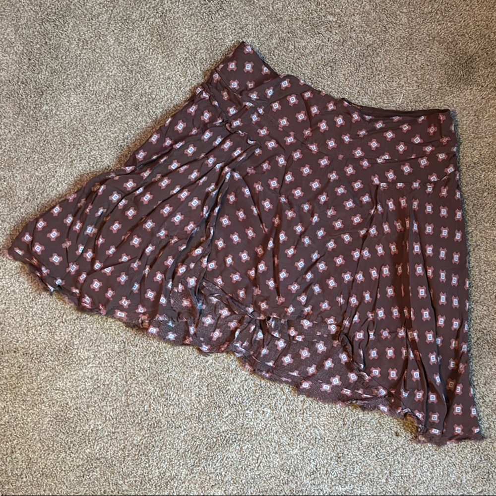 Free People Brown Geometric Patterned Skirt 6